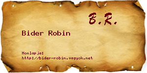 Bider Robin névjegykártya